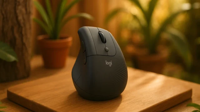 Tela infinita: 3 Logitech Mouse Sem Fio Lift Left Grafite Vertical com display premium