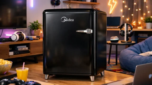 Frigobar Retrô, 95L, Preto, 110V, Midea, MRV10P1 barato e confiável para todos os bolsos