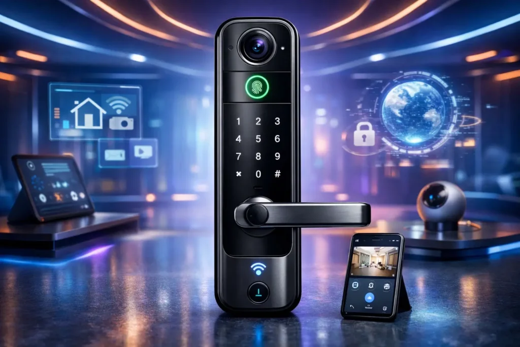 3 Fechaduras Eletrônicas Digitais com Câmera Wi-Fi e Controle via App